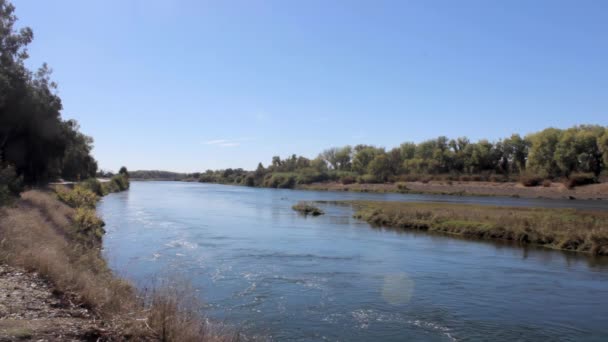 Statische Opname Van Kalme Sacramento River Butte County Buiten Chico — Stockvideo