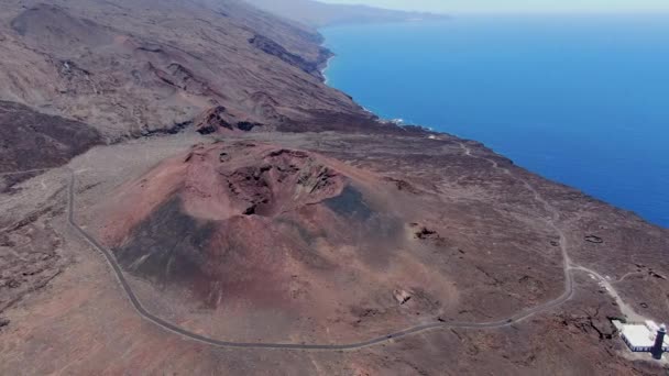 Zdjęcie Lotnicze Orbicie Wulkanu Pobliżu Latarni Morskiej Orchilla Wyspie Hierro — Wideo stockowe