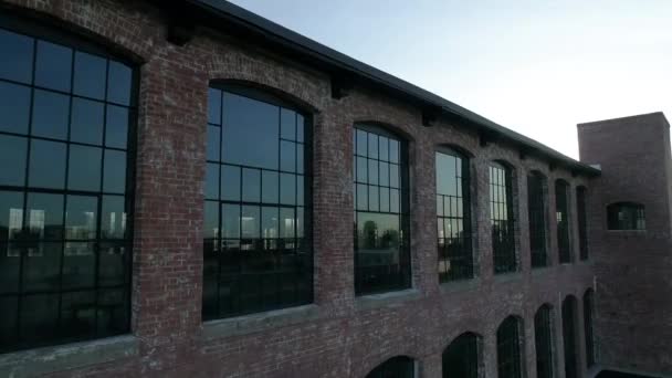 Baumwollfabrik Downtown Mckinney Texas Bei Sonnenaufgang Der Nähe Des Millhouse — Stockvideo