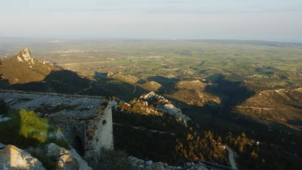 Panorámás Táj Kyrenia Hegyek Földközi Tenger Partján — Stock videók