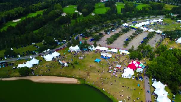 Aus Der Luft Überfliegen Drohnen Das Multikulturelle Park Festival Aus — Stockvideo