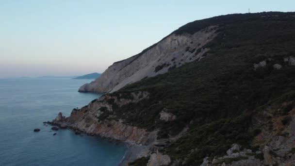 Las Montañas Cima Del Mar Skiathos Playa Kastro — Vídeos de Stock