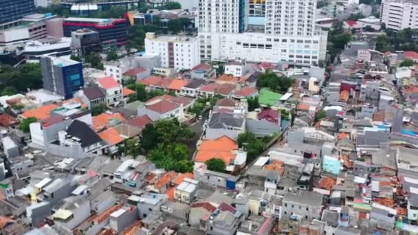 Asijské Domovy Okolí Jakarta Indonésie Letecké — Stock video