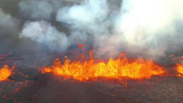 Lava Λίμνη Φωτιά Θυμωμένος Lava Κατά Διάρκεια Της Έκρηξης Των — Αρχείο Βίντεο