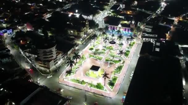 Night Images Hyperlapsus Place Principale Dans Une Petite Ville Veracruz — Video