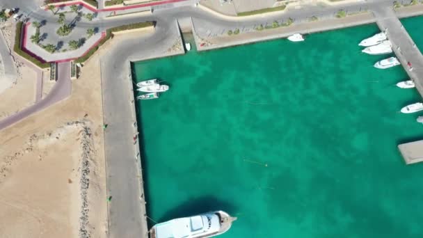 Aerial Reveal Shot Sombay Marina Red Sea — Stock Video
