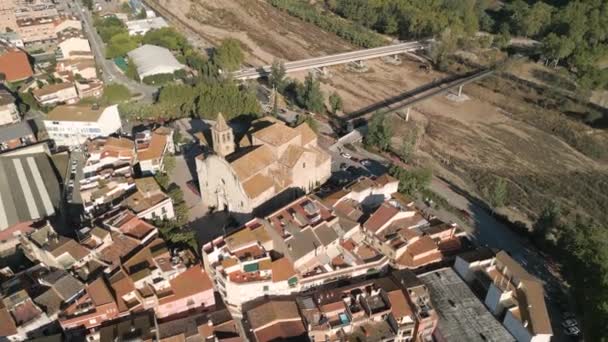 Αεροφωτογραφίες Της Τορντέρα Στην Επαρχία Της Βαρκελώνης Καθεδρικός Ναός Ξηρό — Αρχείο Βίντεο