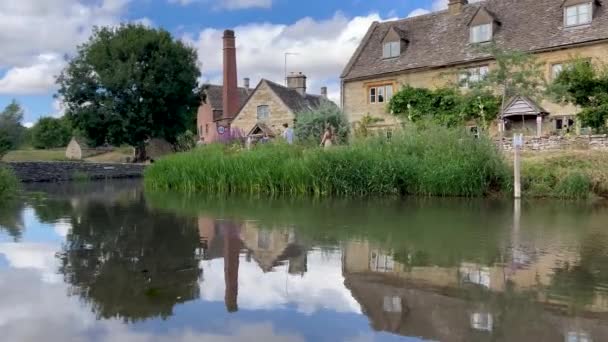 Old Mill Long Rivière Eye Dans Joli Village Lower Slaughter — Video