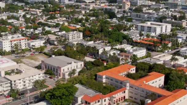 Tropické Obytné Budovy Palmy Miami Letecký Výhled — Stock video