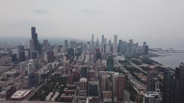 Letecký Záznam Chicago Skyline — Stock video