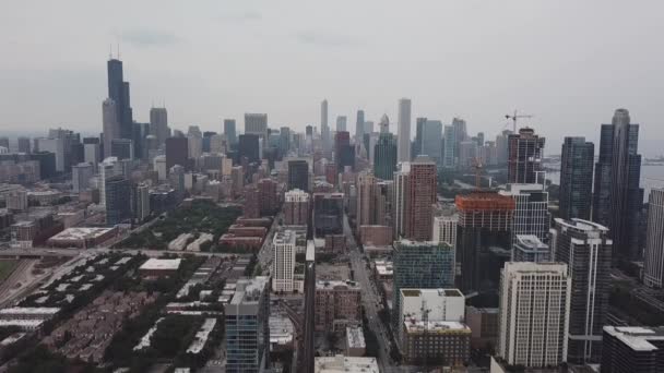 シカゴ イリノイ州のスカイラインの空撮 — ストック動画