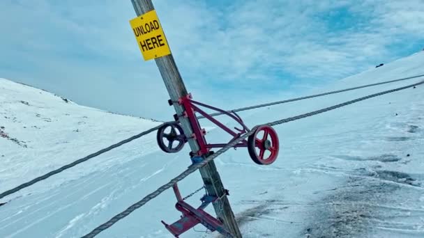 Jumping Point Ski Lift Hanmer Ski Area Hanmer Springs New — Stock Video