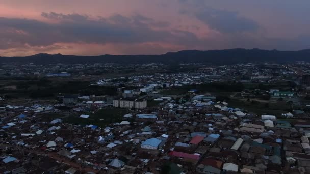 Округ Джахі Розвивається Абуджі Нігерія Після Заходу Сонця — стокове відео