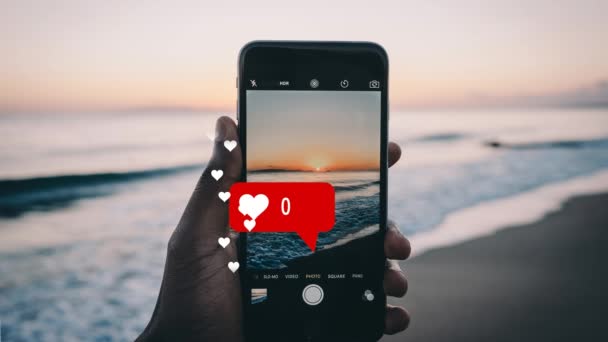 Любовний Хіт Подобається Технології Смартфона Соціальних Мереж — стокове відео