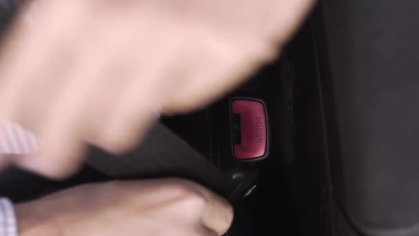 Fijación Del Cinturón Seguridad Coche — Vídeo de stock
