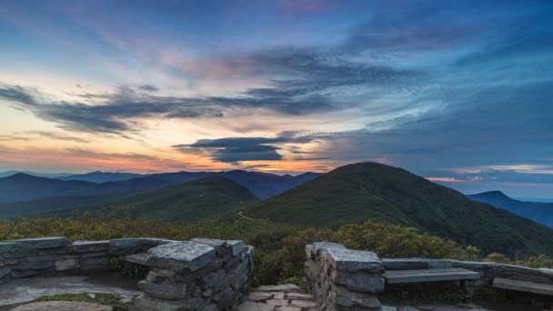 Ανατολή Ηλίου Πάνω Από Βουνά Asheville Βόρεια Καρολίνα Time Lapse — Αρχείο Βίντεο