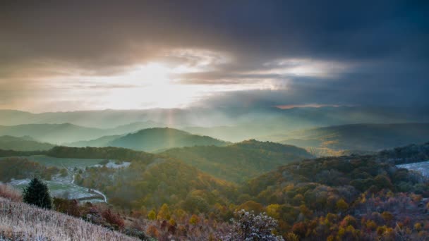 Invierno Blue Ridge Mountains Asheville Carolina Del Norte Time Lapse — Vídeos de Stock