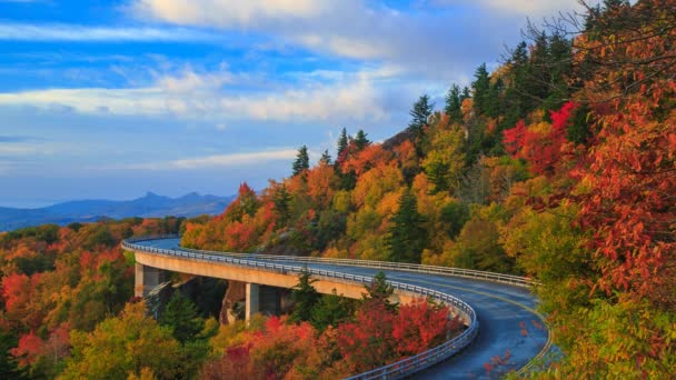 Viaduct Blue Ridge Parkway Romantic Asheville Time Lapse — стокове відео