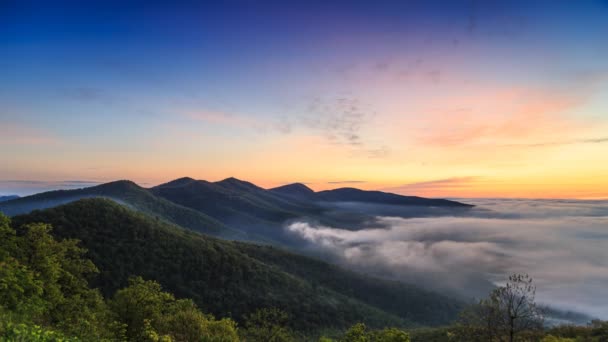 Cinemagraph Time Lapse Blue Ridge Mountains North Carolina Zonsopgang Asheville — Stockvideo