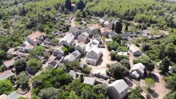 Aerial Drone Shot Humac Isla Hvar Croacia — Vídeos de Stock