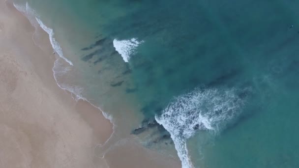 Flygfoto Surfing Längs Kusten Sydafrika — Stockvideo