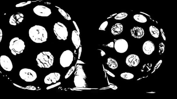 Spinning Party Light Black White — стоковое видео