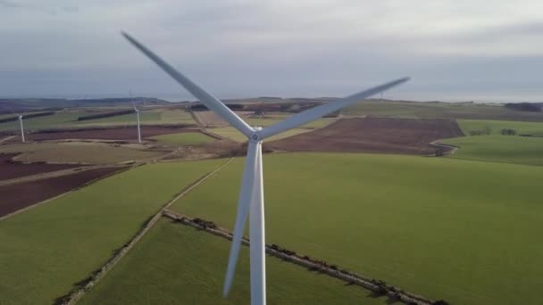 Luchtopname Van Een Windturbinepark Schotland — Stockvideo