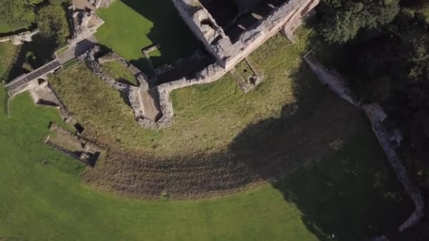 Norham Kalesi Nin Havadan Görünüşü Güneşli Bir Günde Northumberland Ngiltere — Stok video