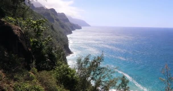 Kalalau Coastline Beautiful Island Kauai — Stock Video