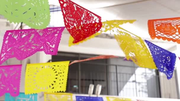 墨西哥党的Papel Picado — 图库视频影像