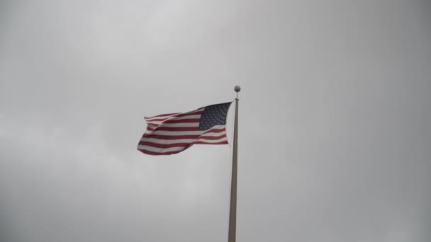 Clip Cámara Lenta Bandera Los Estados Unidos América Ondeando Día — Vídeo de stock