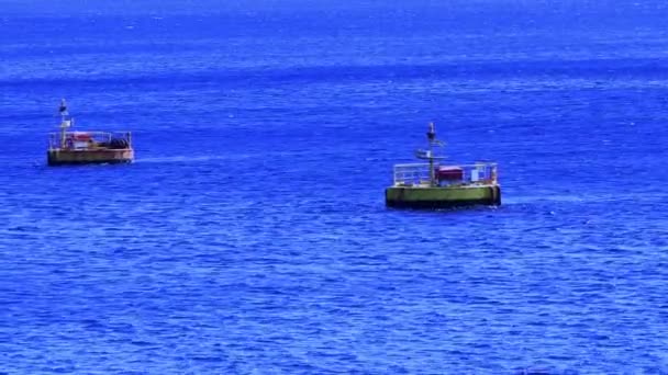 Par Offshore Bouy Ankare Som Används För Att Förtöja Stora — Stockvideo