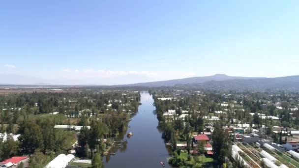 Xochimilco Kanaal Een Normale Dag Reizen Naar Mexico — Stockvideo