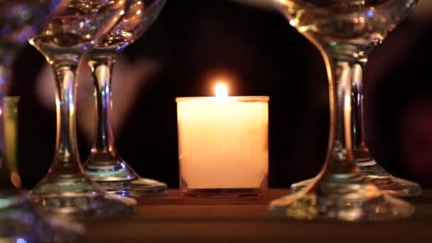 Candle Burning Night — Stock Video