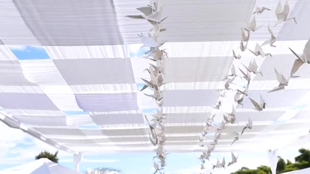 Орігамі Прикраса Відкритому Повітрі Кадри — стокове відео