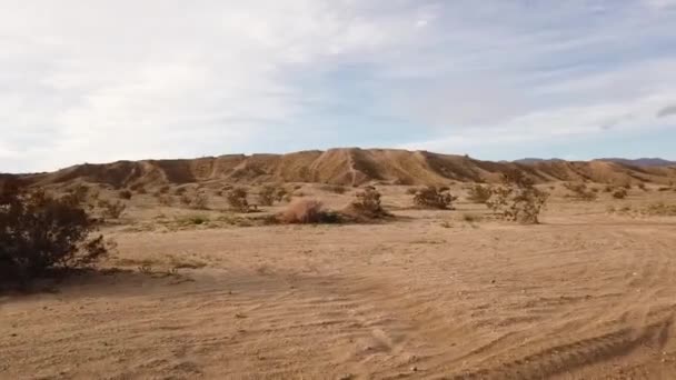 Vista Panorâmica Superfície Arenosa Marcada Com Faixas Pneus Fora Estrada — Vídeo de Stock