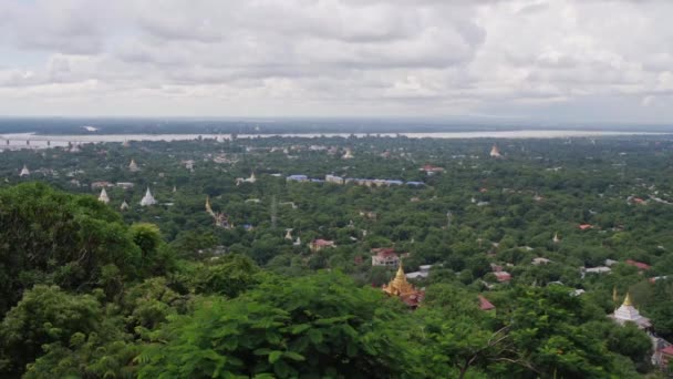 Wide View Beautiful Green Landscape Myanmar — Stock Video