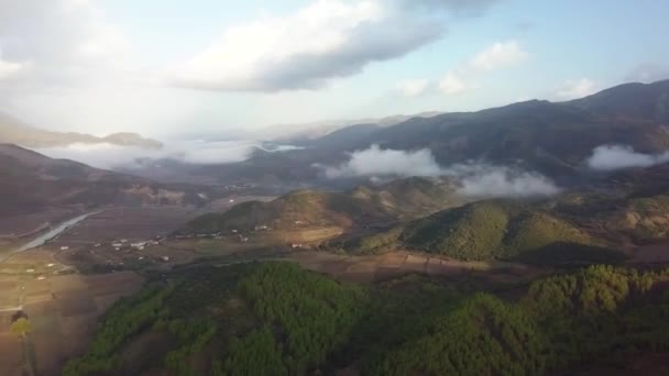 Valle Del Permet Nella Parte Meridionale Dell Albania Con Fiume — Video Stock