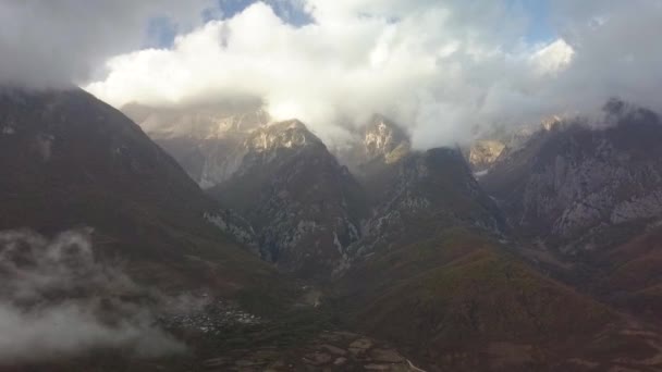 Montagne Nuvolose Belvedere Epico Nella Parte Meridionale Dell Albania Vicino — Video Stock