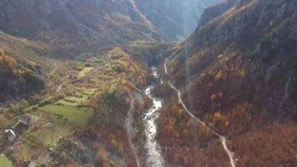 Belle Vallée Montagne Lever Soleil Pendant Saison Automne Avec Soleil — Video