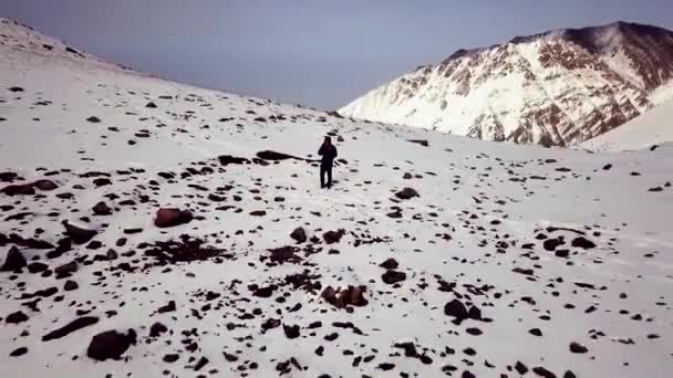 Snow Valley Norte Cordillera Tien Shan Kirguistán Rango Ala Too — Vídeo de stock