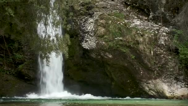 Cachoeira Eslovénia Cachoeira Grmecica Perto Lago Bohinj Parque Nacional Triglav — Vídeo de Stock