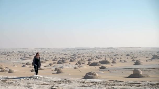 Biała Pustynia Czarna Pustynia Egipcie — Wideo stockowe