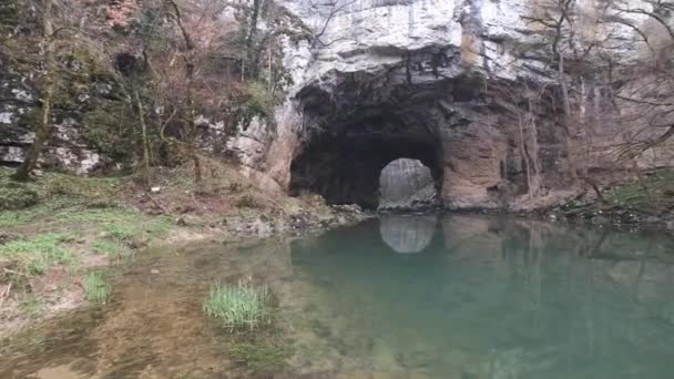 Postojna Mağarasının Kısmı Dikitler Üzerine Çöker Slovenya Nın Postojna Kentindeki — Stok video