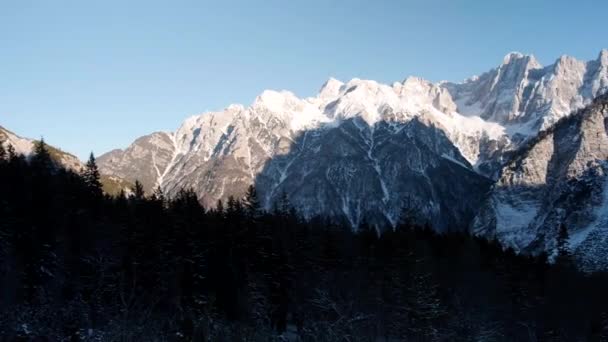 Jazda Widok Najwyższy Przełęcz Słowenii Vrsic Park Narodowy Triglav Alpy — Wideo stockowe