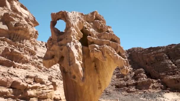 Desfiladeiro Colorido Dahab Dirigindo Explorando Este Belo Desfiladeiro Egito — Vídeo de Stock