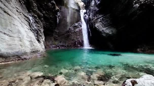 Air Terjun Kozjak Slovenia Eropa Indah Daerah Bovec Daerah Kozjak — Stok Video