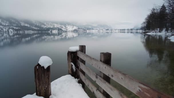 Prachtige Winterdag Bohinj Het Triglav Nationaal Park — Stockvideo