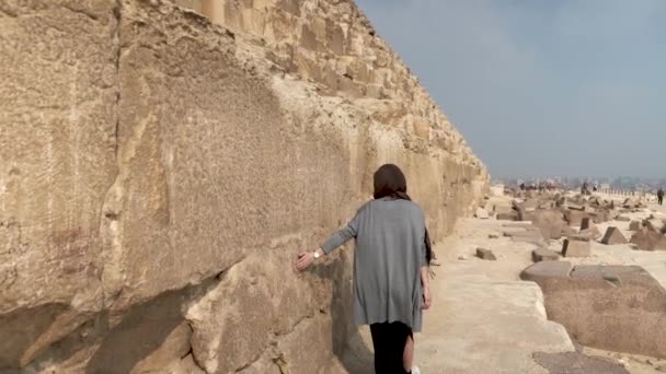 Krásné Pyramidy Egypta Africe Historické Místo Hned Vedle Káhiry Gíze — Stock video