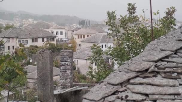 Albania Gjirokaster Orașul Patrimoniului — Videoclip de stoc